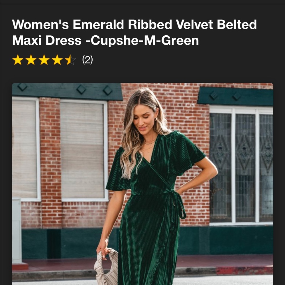 Emerald Cupshe Dress - Picture 2 of 4